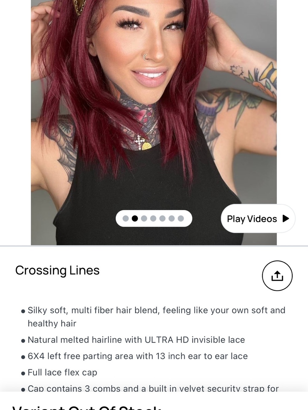 Lace Front Wig - Burgundy Red
